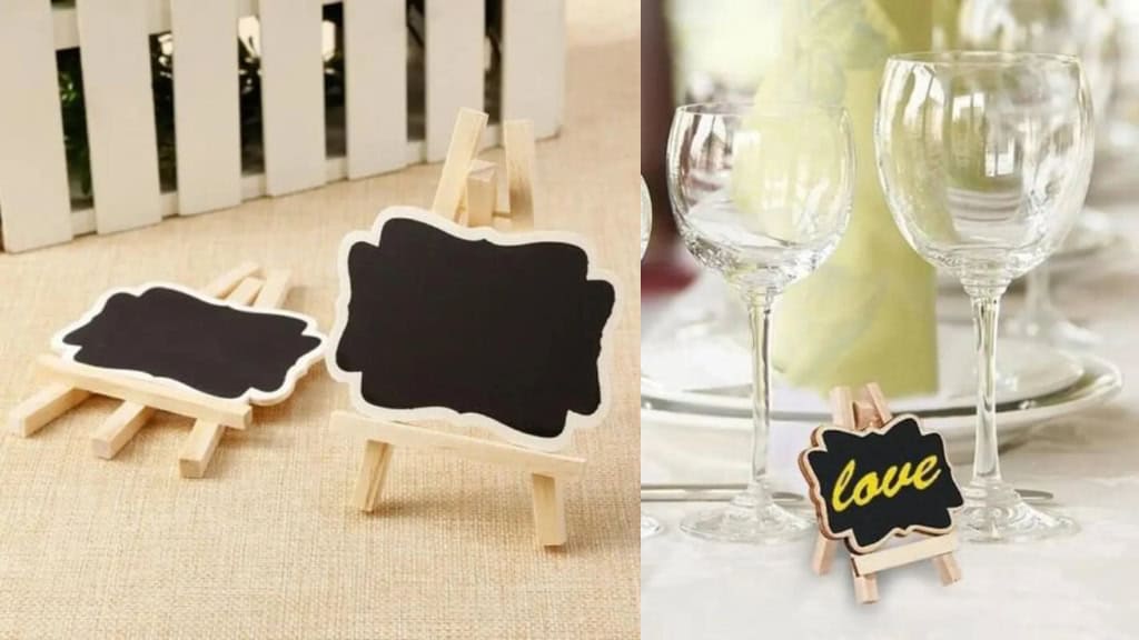 Wooden Mini Chalkboard Stand