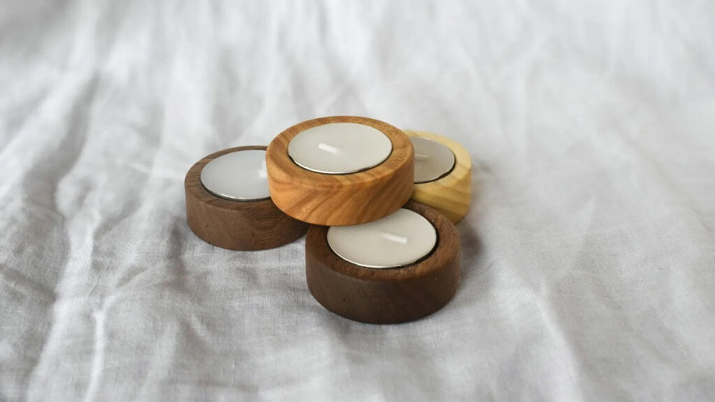 Wooden Tea Light Candle Holders