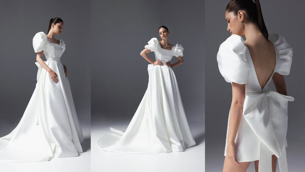 Zefira Convertible Mikado Wedding Dress