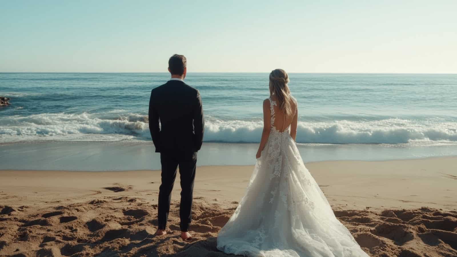bride and groom pictures beach