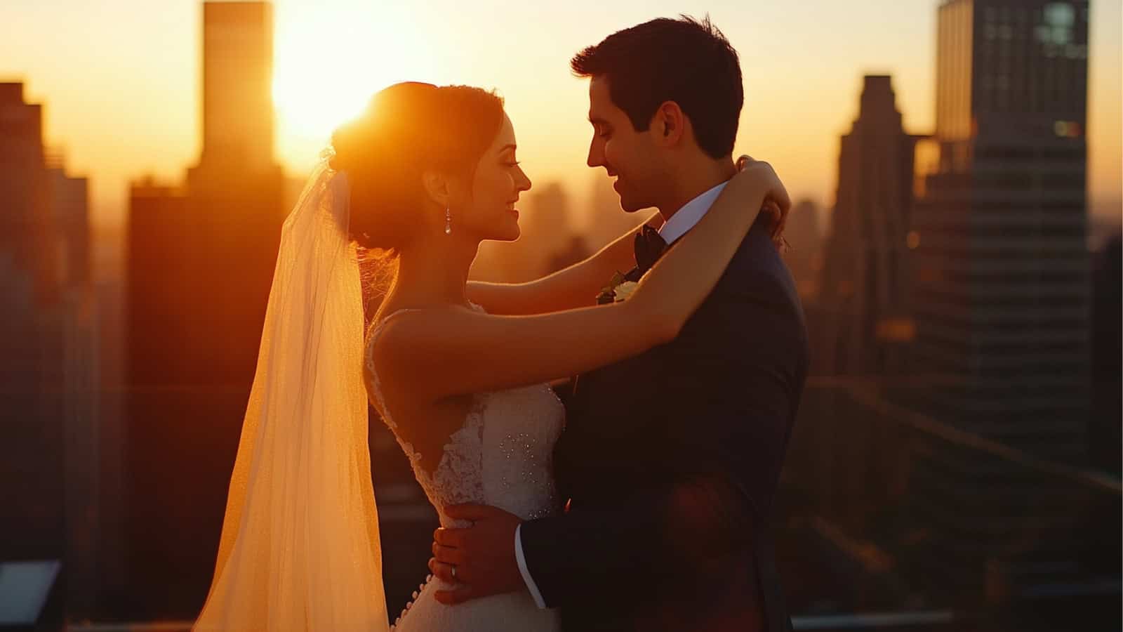 bride and groom pictures modest