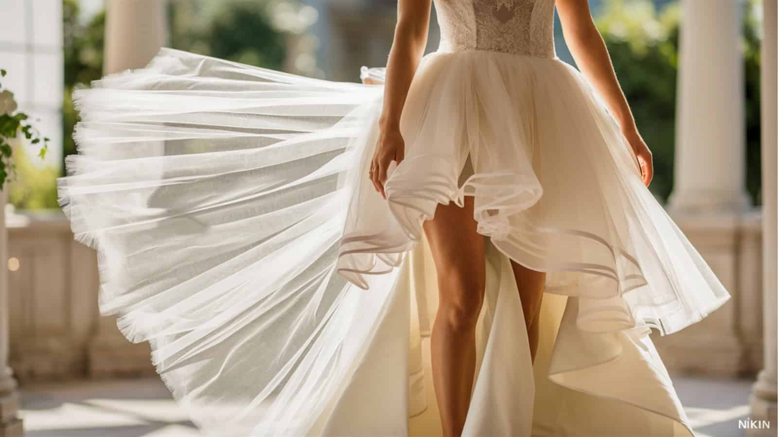 wedding dress detachable skirt