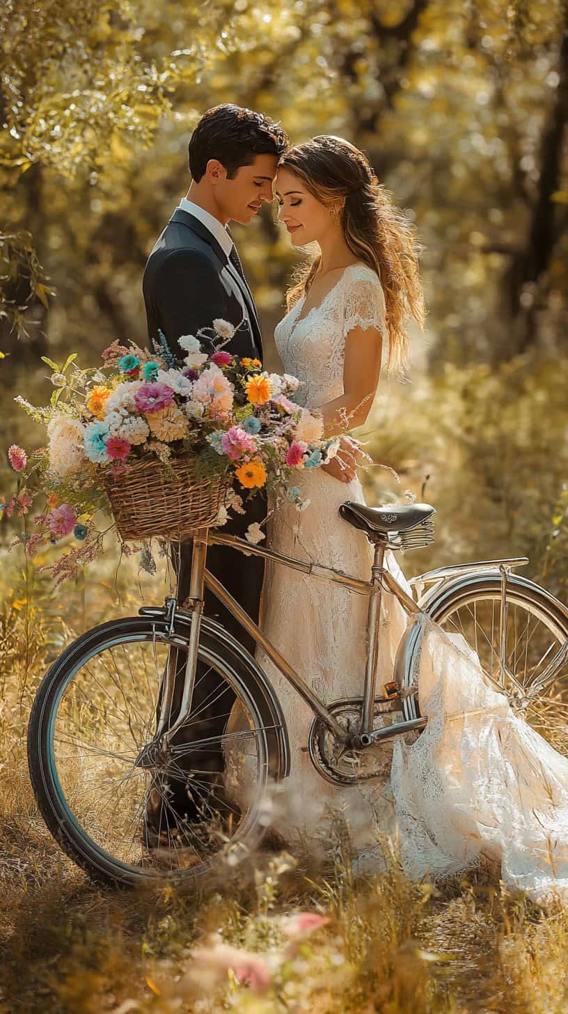 Bicycle with a Flower Basket