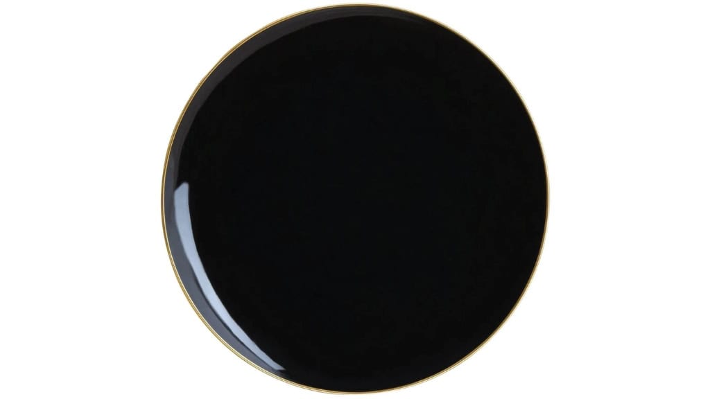 Black & Gold Rim Dessert Plates