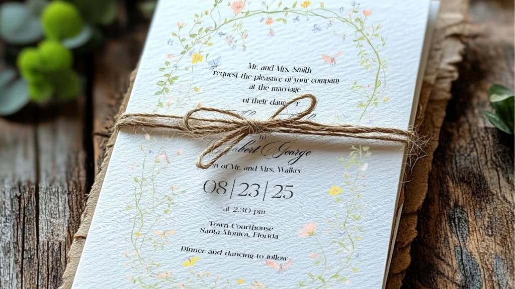 Boho Floral 5x7 Wedding Invitations