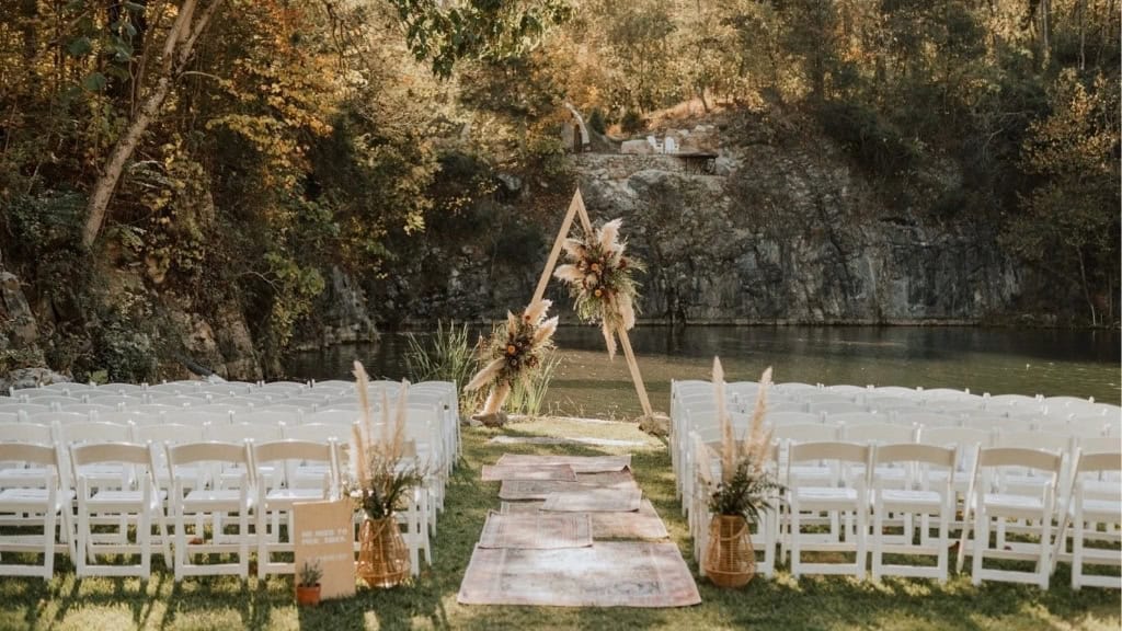 Boho Wood Triangle Wedding Arch