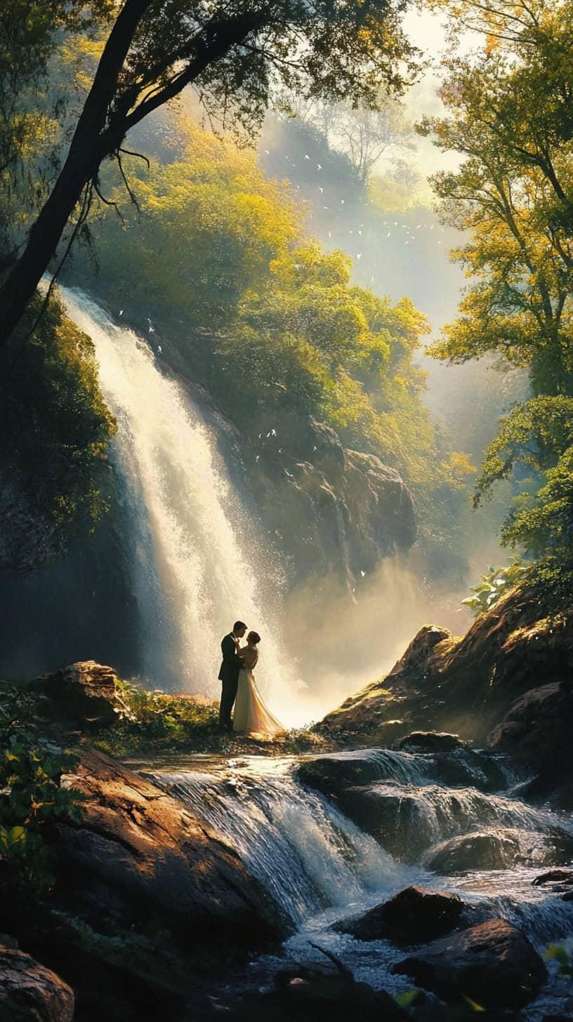 Cascading Waterfall View