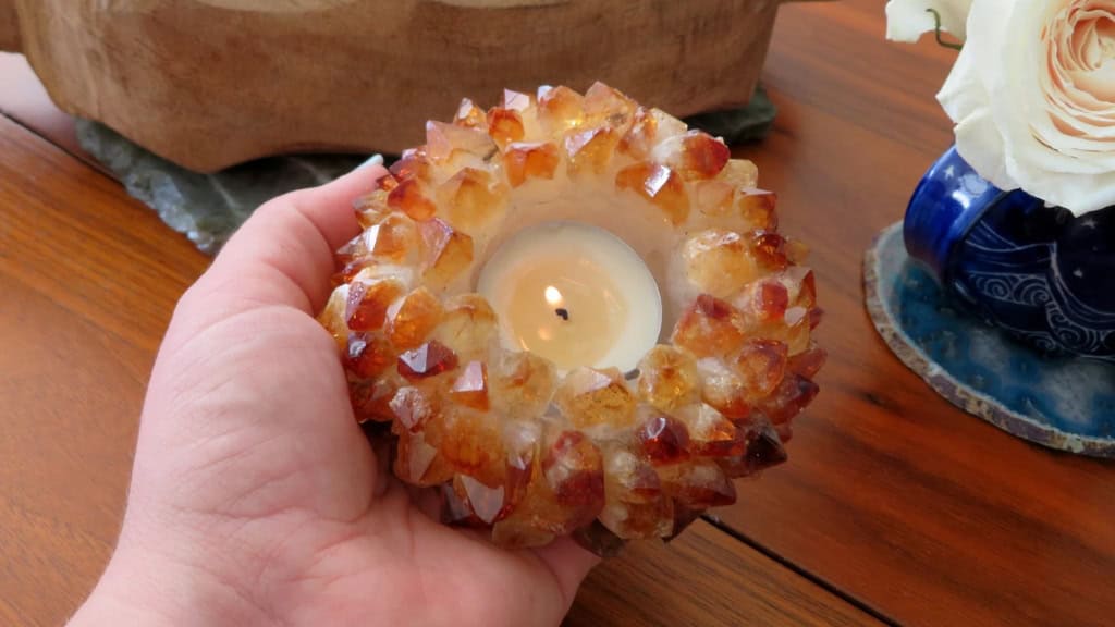 Citrine Point Candle Holder