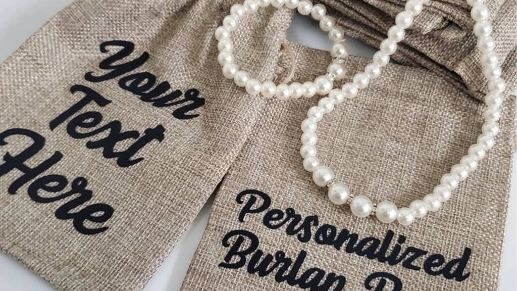 Custom 5x7 Burlap Drawstring Bag