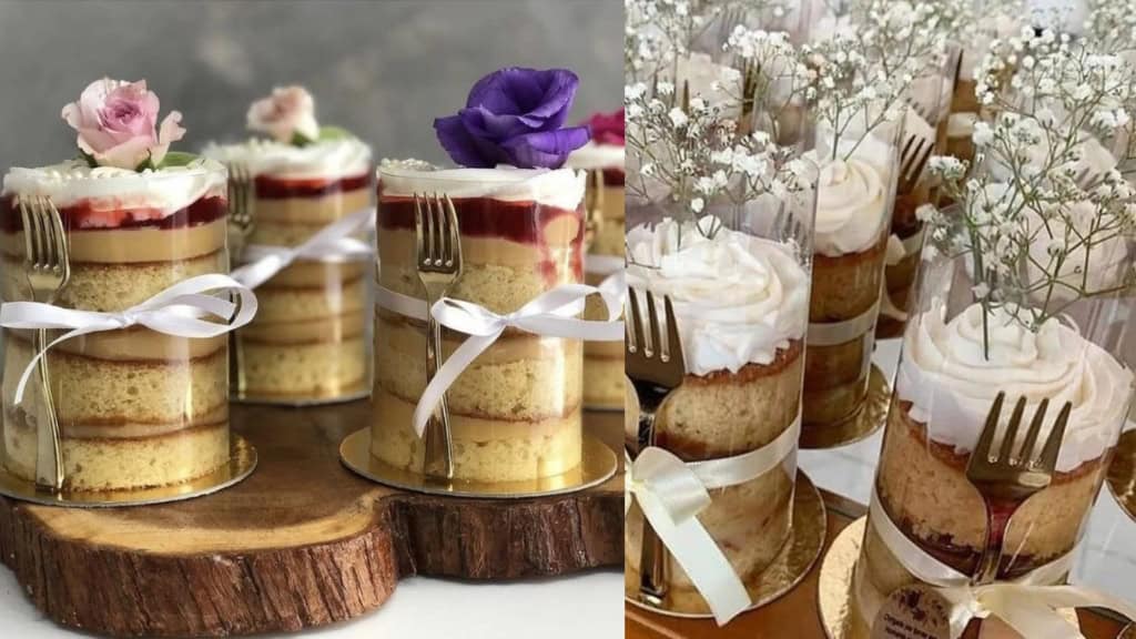 DIY Mini Cake Favor Set with Forks