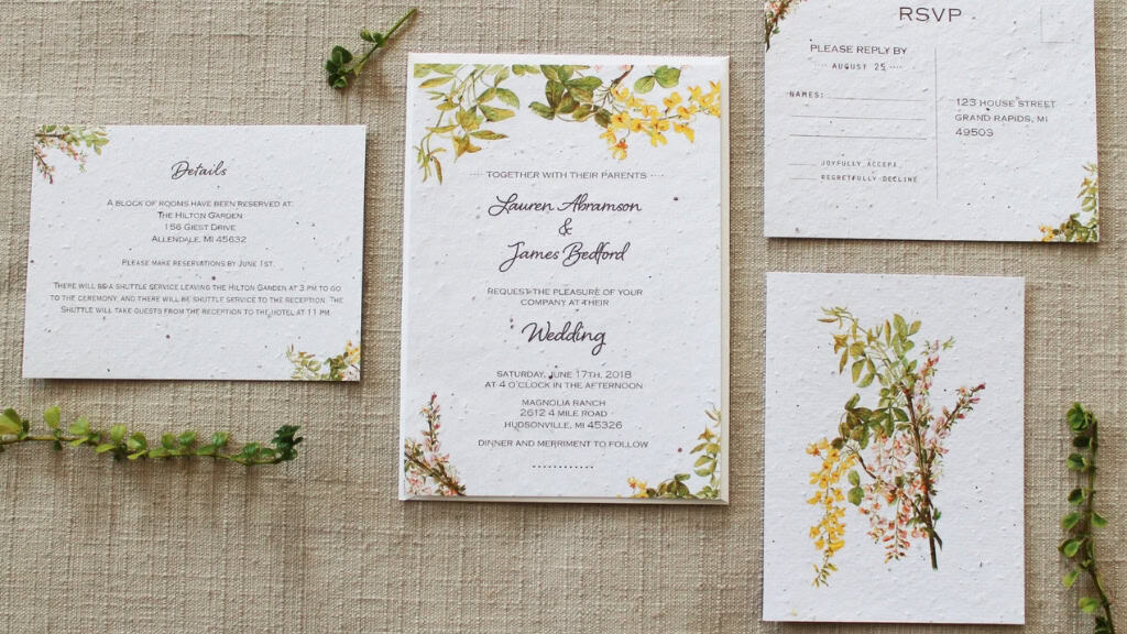 Eco-Friendly Wildflower Seed Paper Invitations