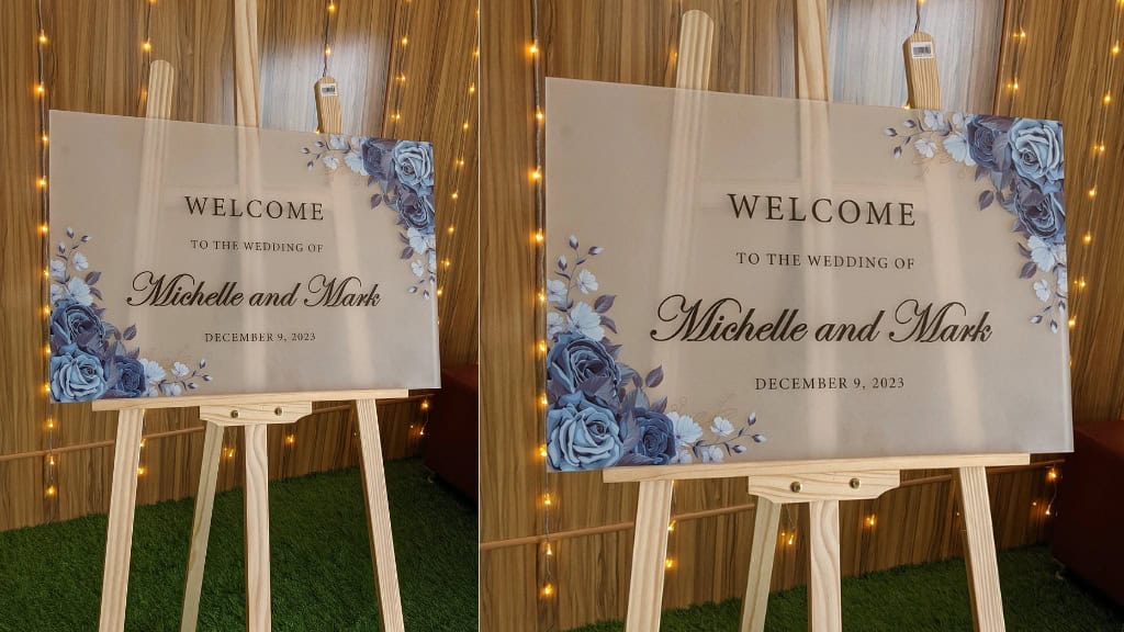 Frosted Acrylic Wedding Welcome Sign