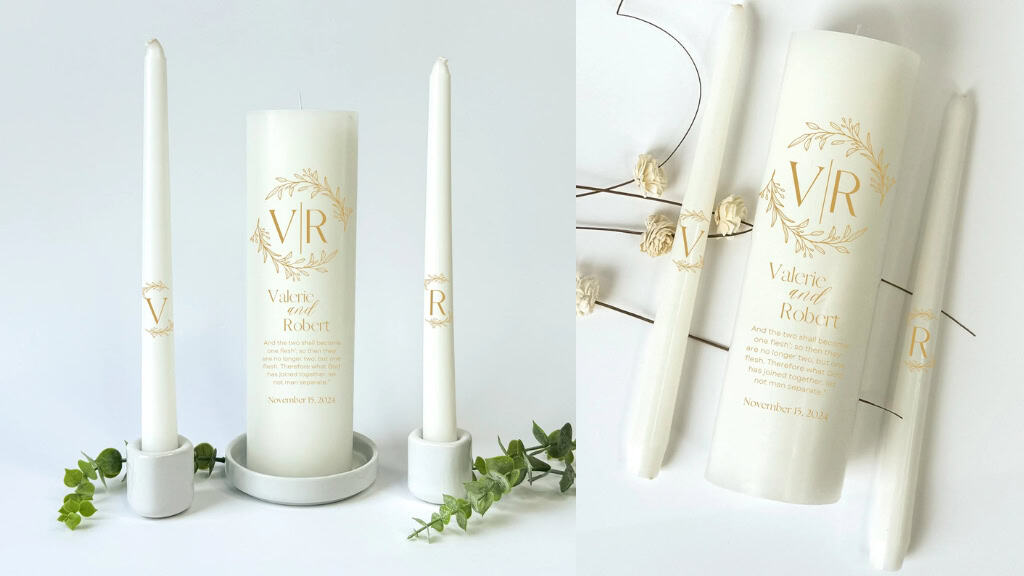 Monogrammed Elegance Unity Candle Set