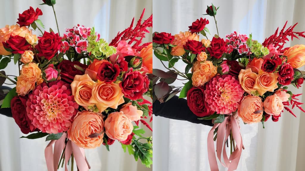 Realistic Red-Orange Rose Bouquet