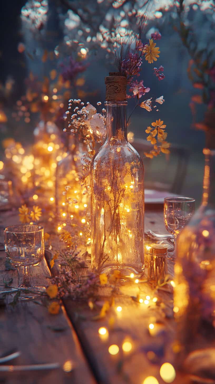 Repurposed Wine Bottles for Centerpieces
