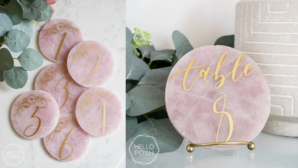 Rose Quartz Blush Pink Table Number