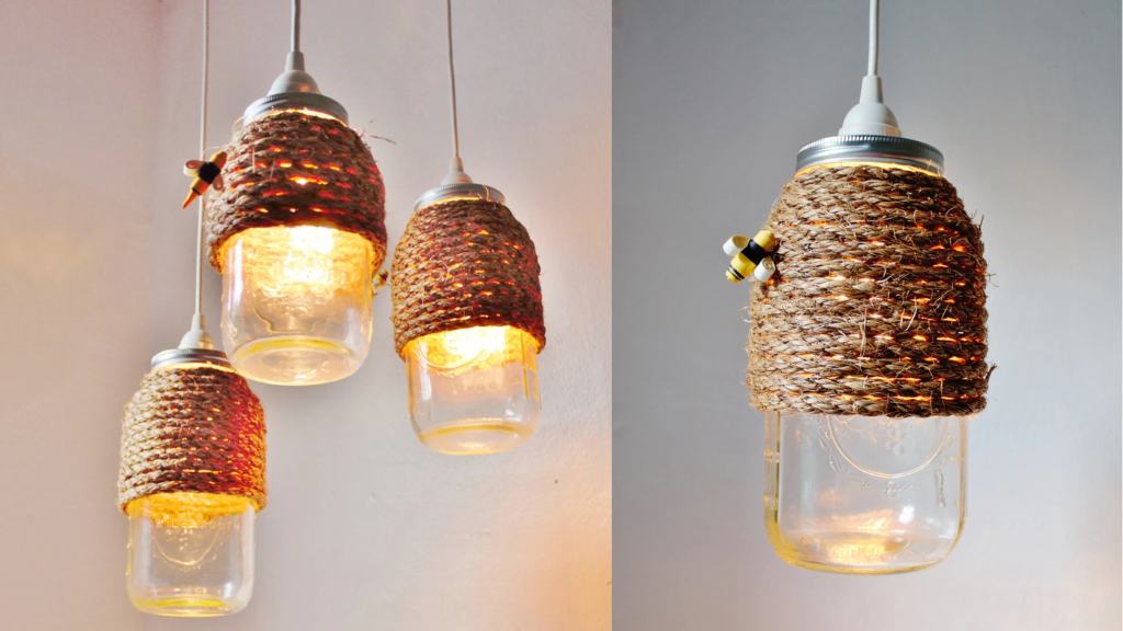 Rustic Hive Mason Jar Pendant Lamp