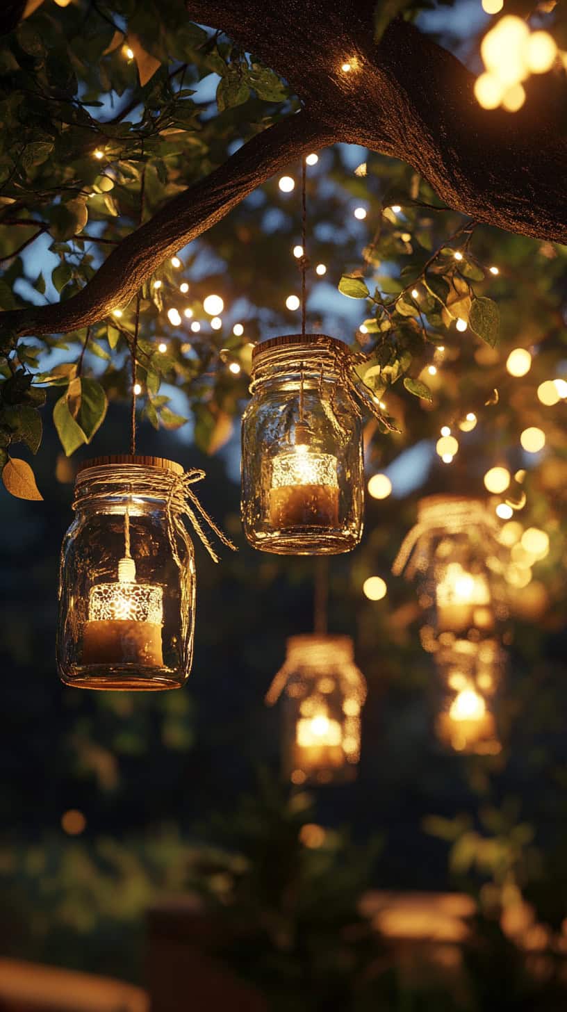Rustic Mason Jar Lanterns