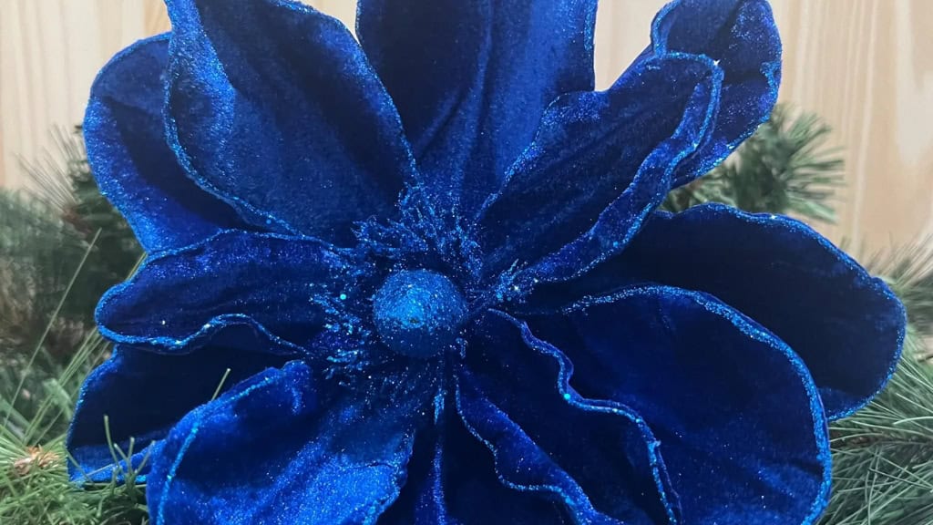 Sapphire Blue Velvet Magnolia Stem