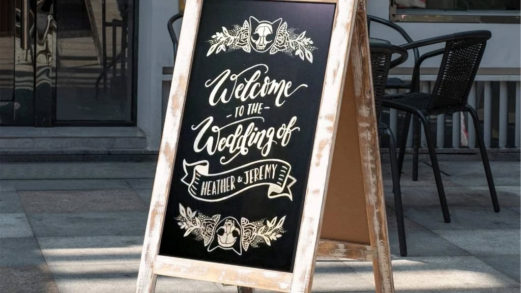 Spooky Skull Rustic Wedding Welcome Sign