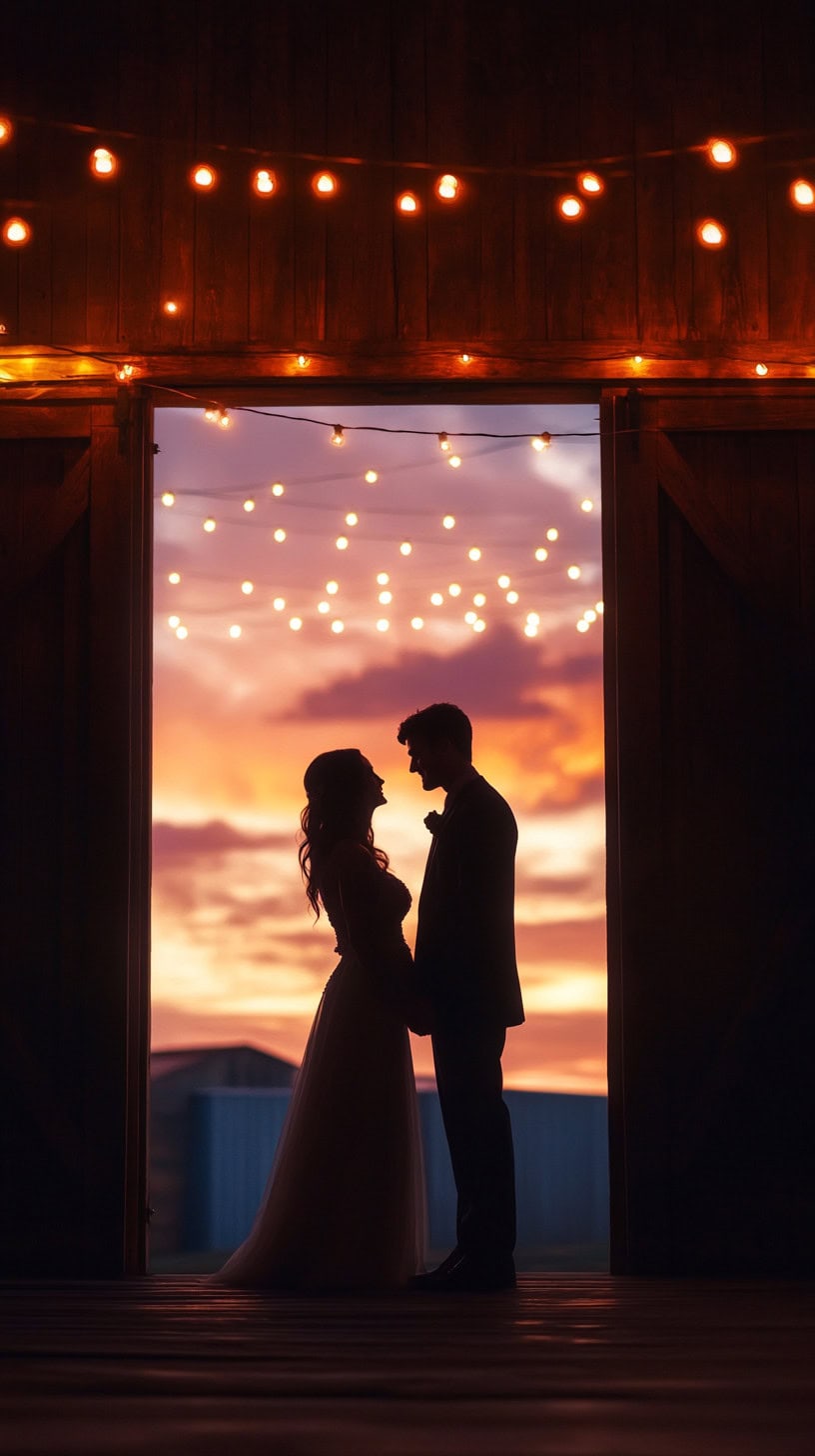 Sunset Silhouettes in the Barn