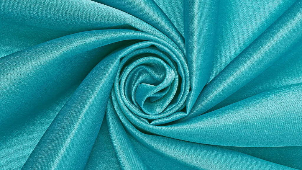 Turquoise Crepe Back Satin Fabric