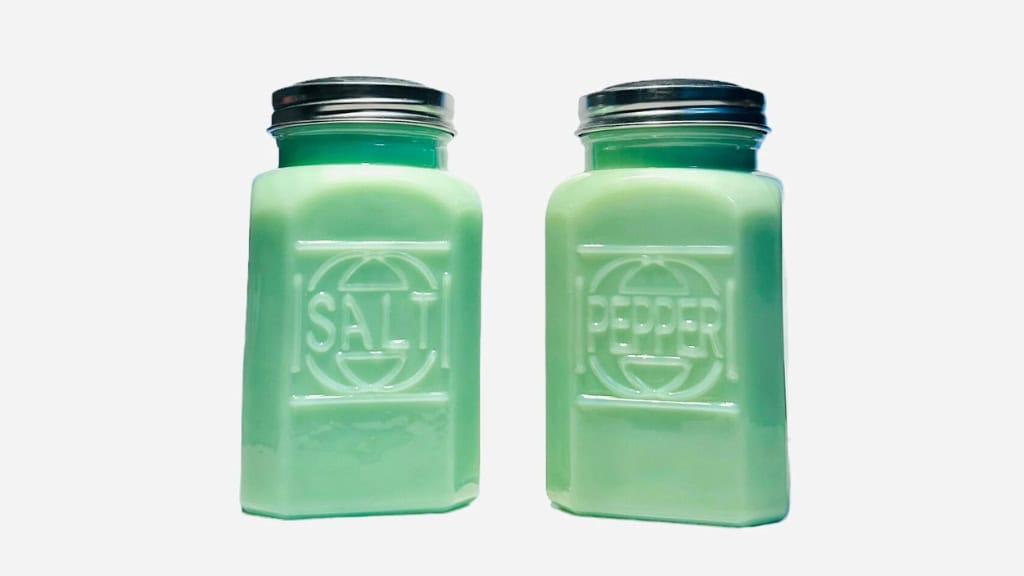 Vintage Jadeite Salt and Pepper Shakers