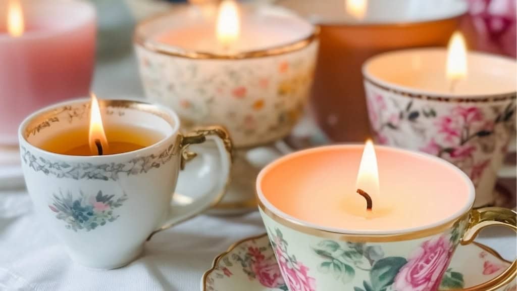 Vintage Mismatched Teacup Candles