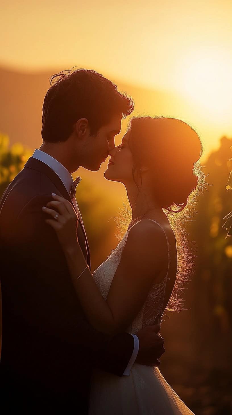 Whimsical Sunset Kisses