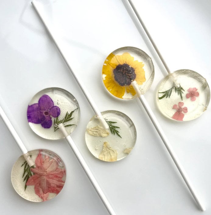 Handcrafted Edible Flower Lollipops