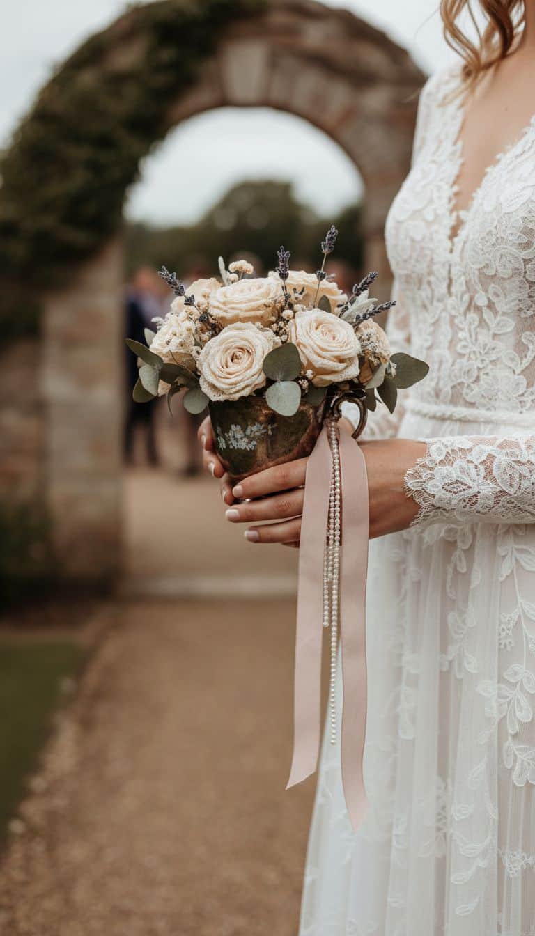 Antique Teacup Vintage Wedding Bouquet