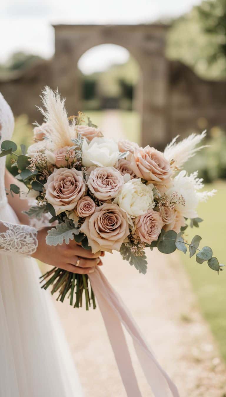 Blush and Cream Vintage Wedding Bouquet