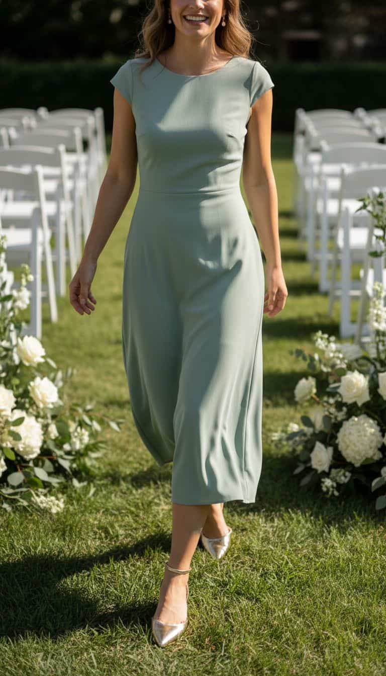 Backyard Casual Wedding Outfit with Flats