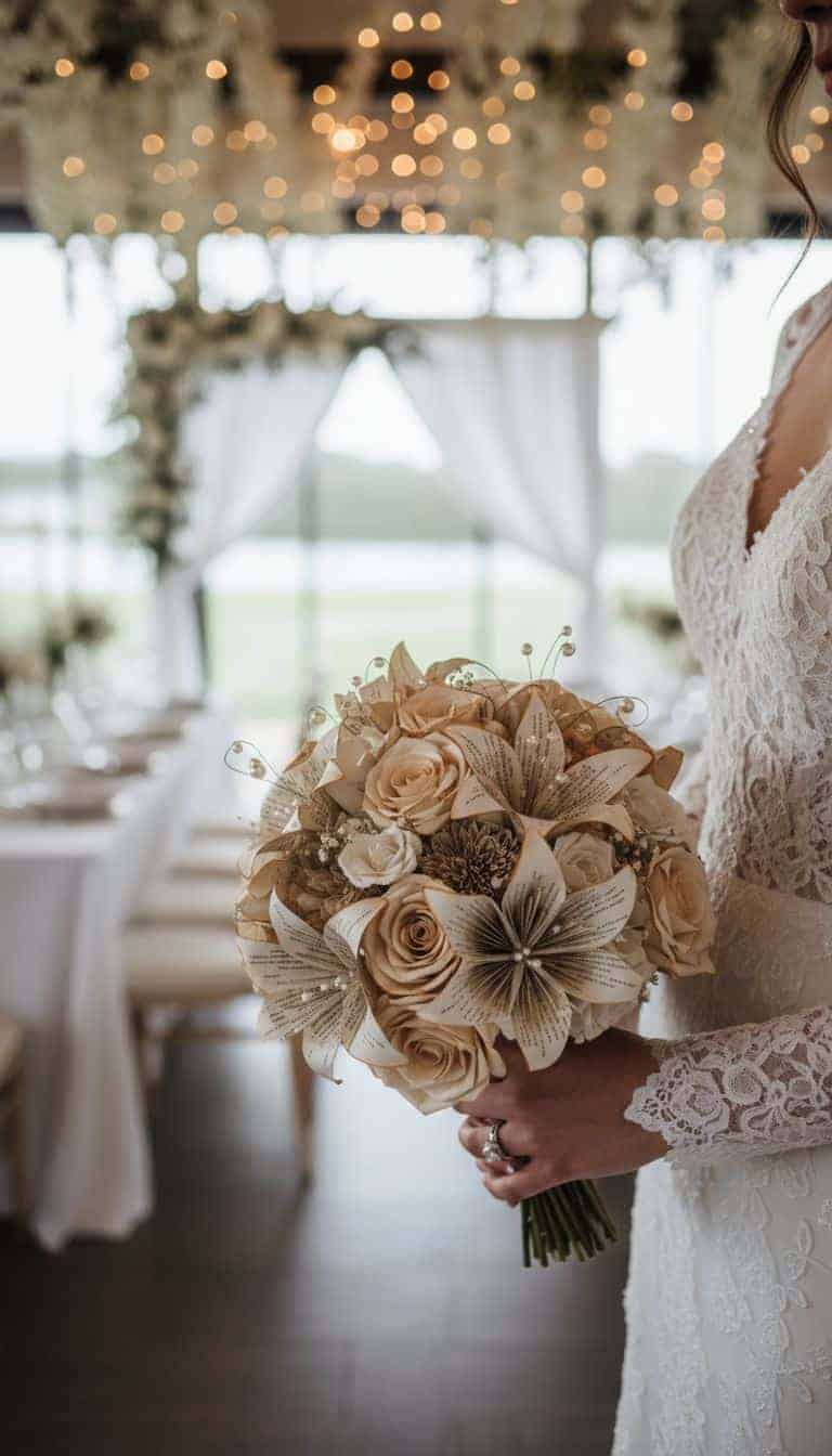 Book Page Wedding Bouquet for Readers