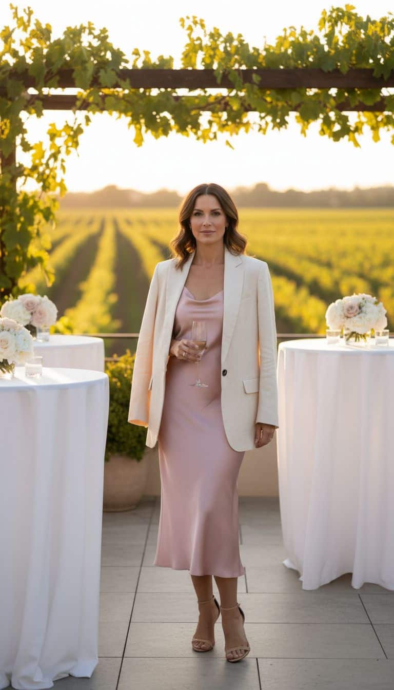 Casual Wedding Outfit with Blazer Touch