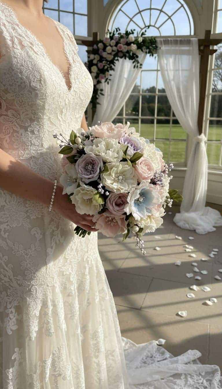 Fabric Flower Wedding Bouquet Creation