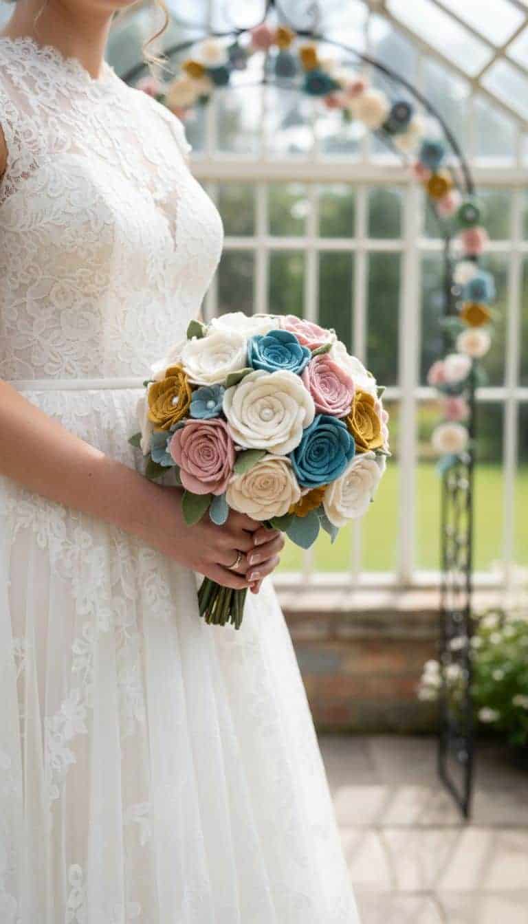 Felt Flower Wedding Bouquet Design