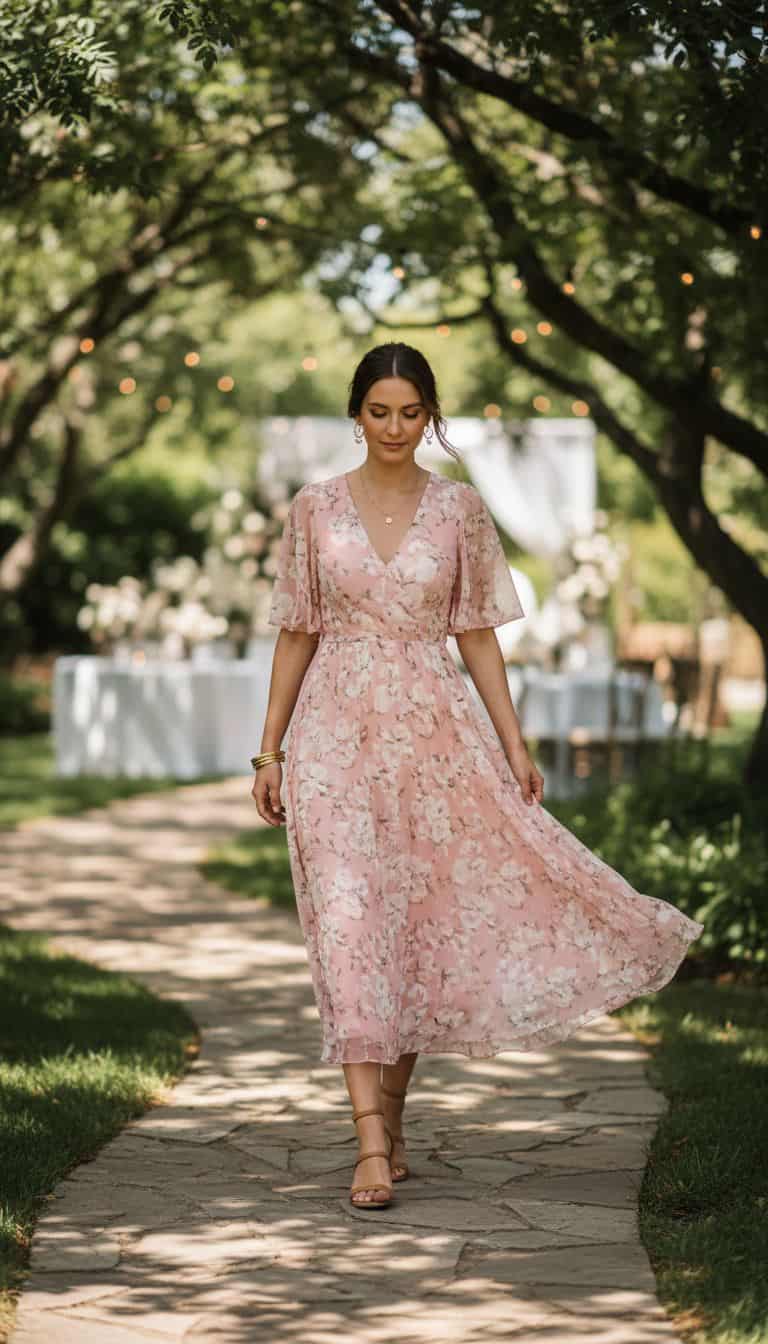 Flowy Midi Dress Casual Wedding Outfit