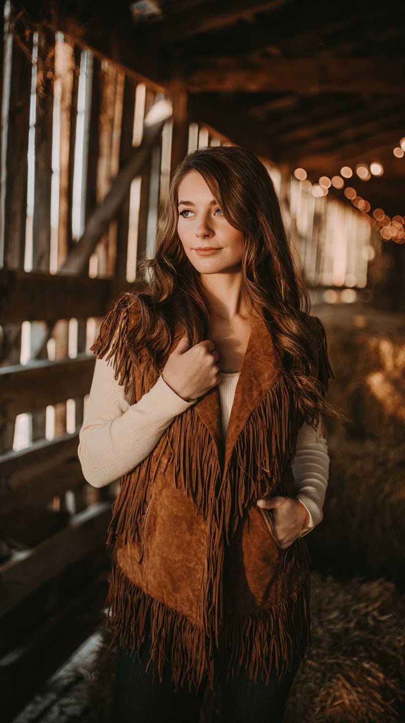 Fringed Suede Vest - Image 2