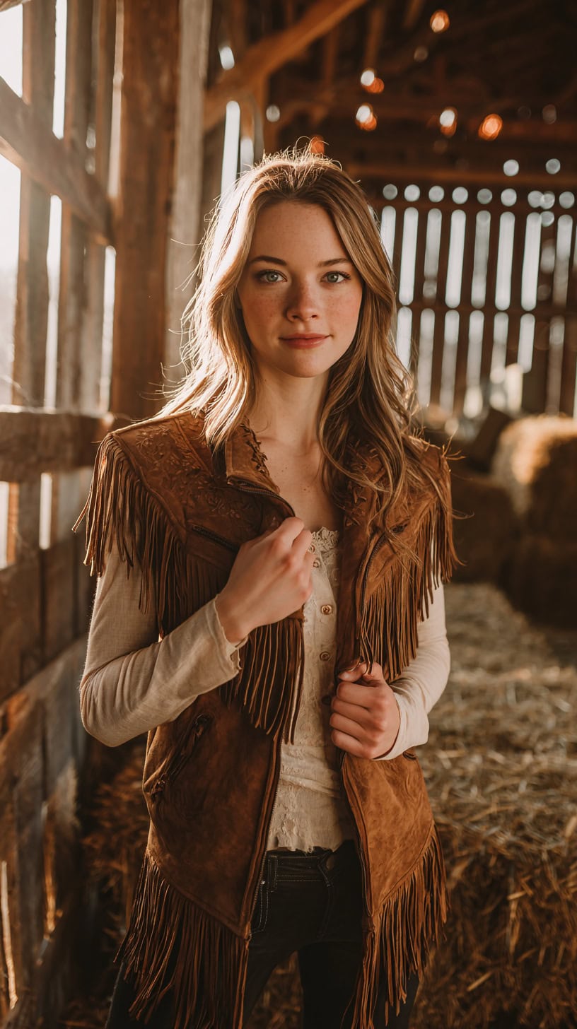 Fringed Suede Vest - Image 1