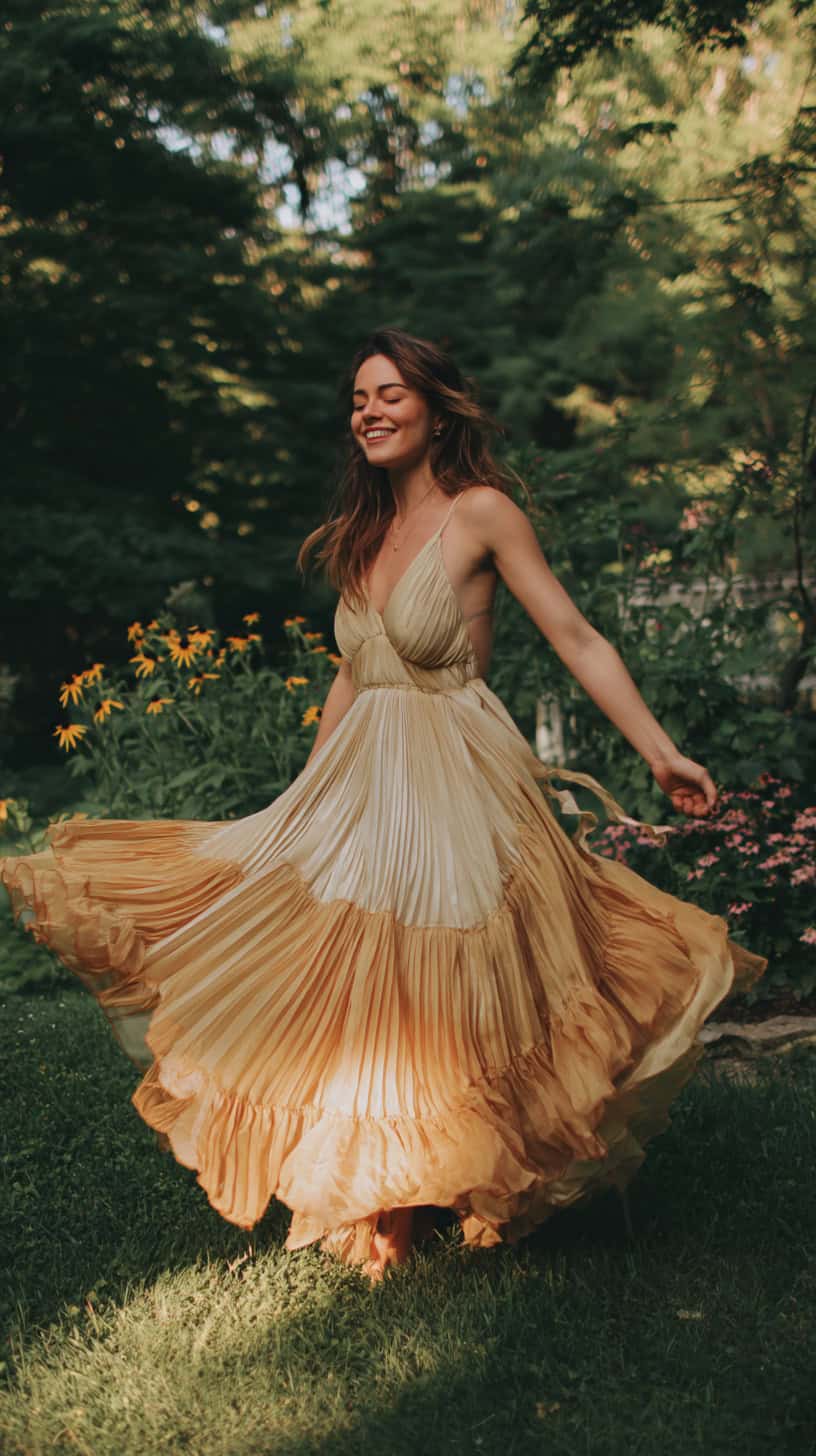Layered Pleated Dress - Image 2