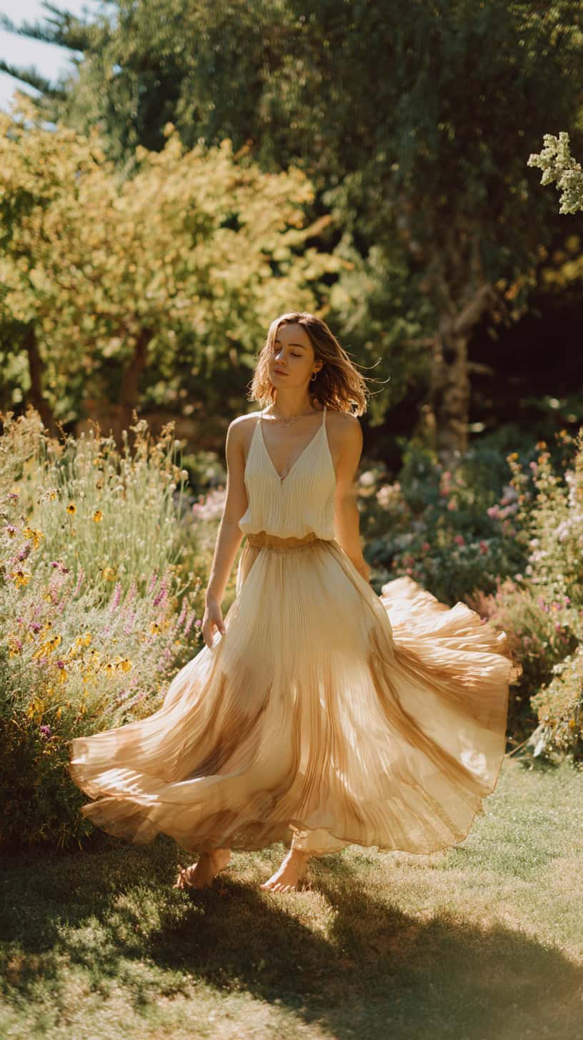 Layered Pleated Dress - Image 3