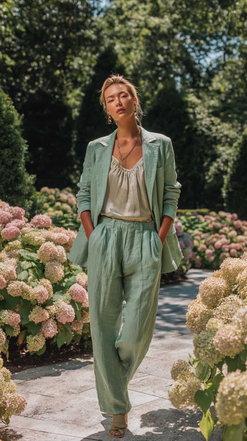 Lightweight Linen Pantsuit - Image 3