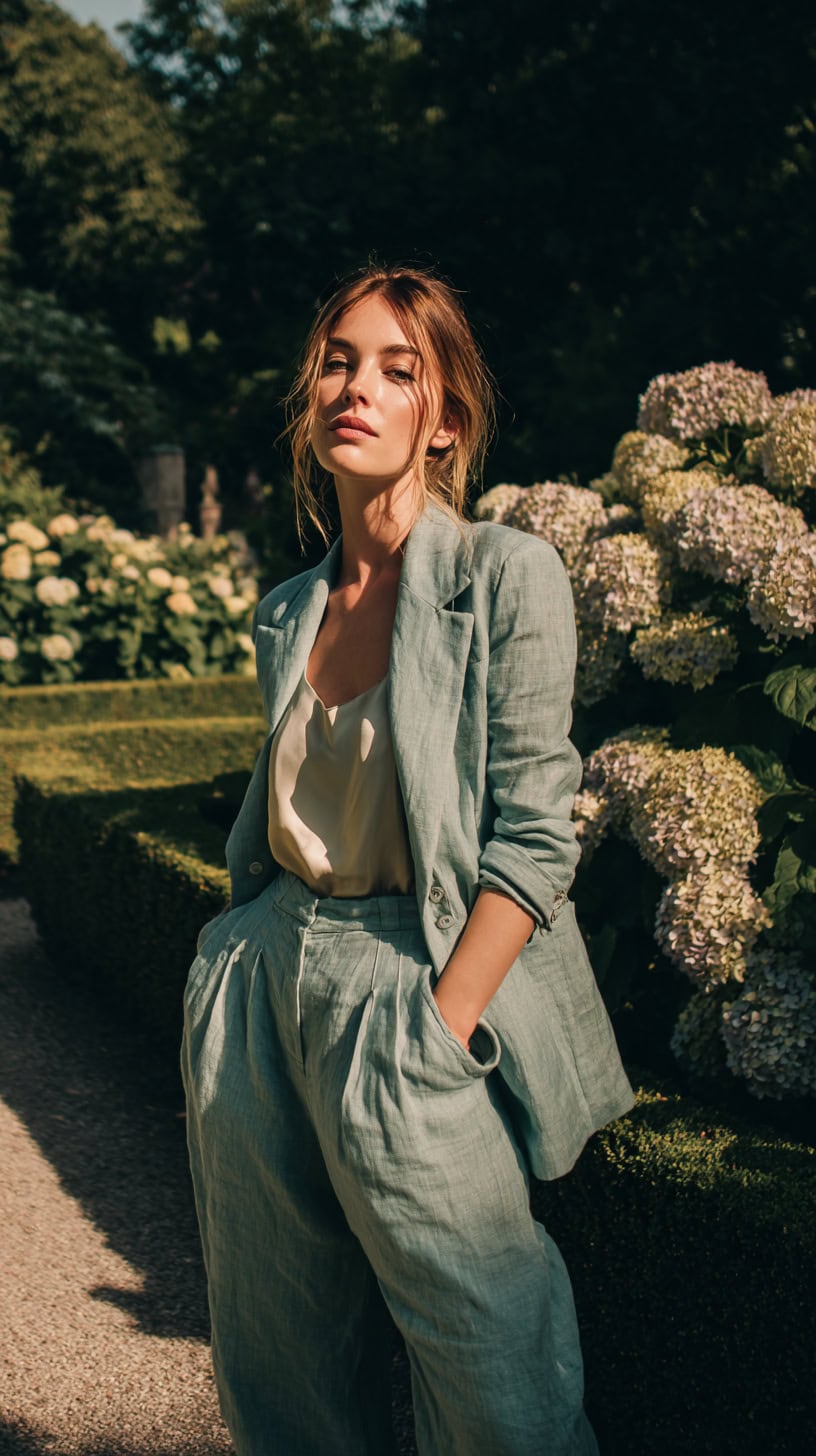 Lightweight Linen Pantsuit - Image 4