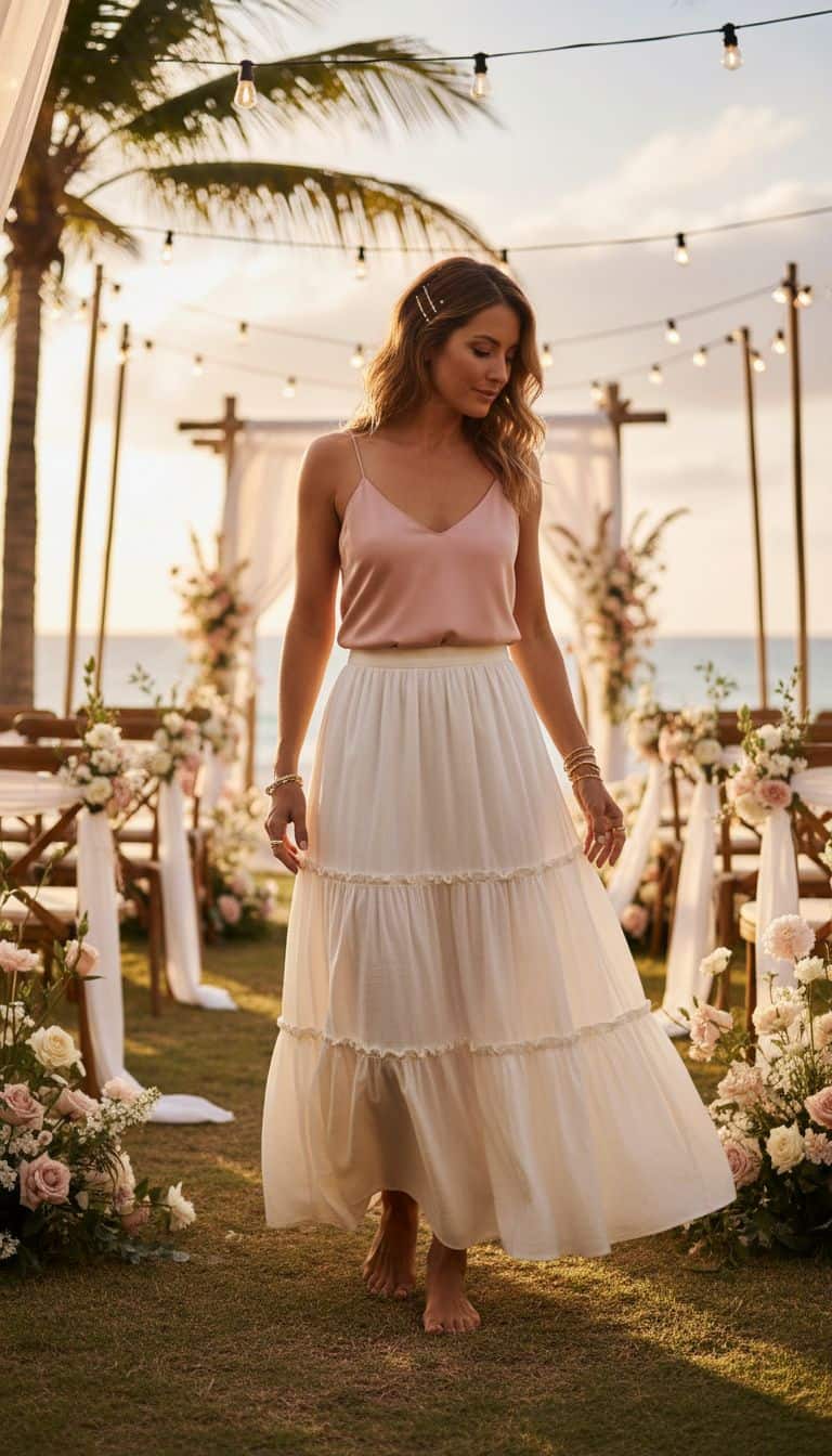 Maxi Skirt Casual Wedding Guest Outfit