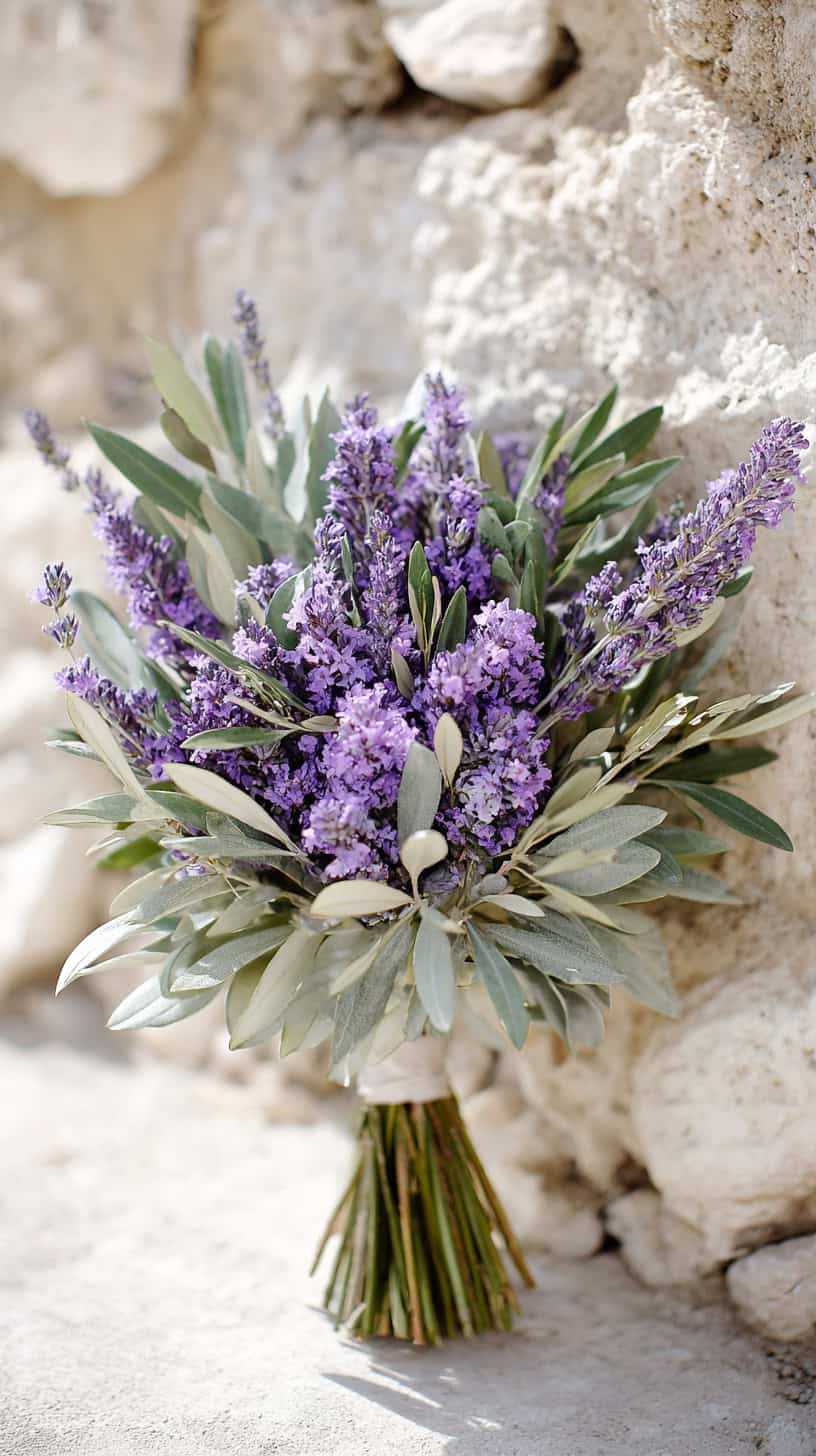 Olive and Lavender Sprigs - Image 1
