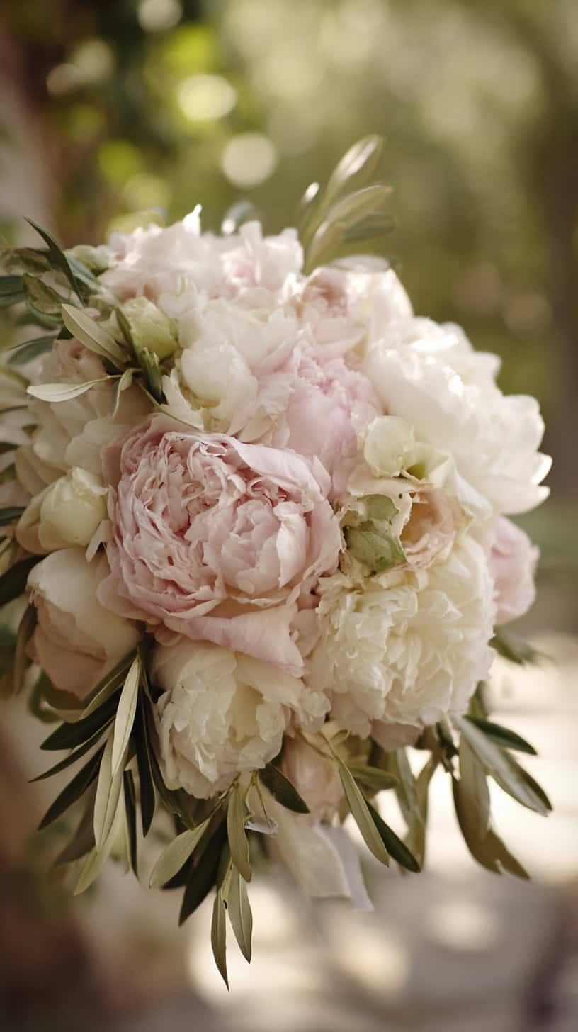 Olive with Peony Clusters - Image 1