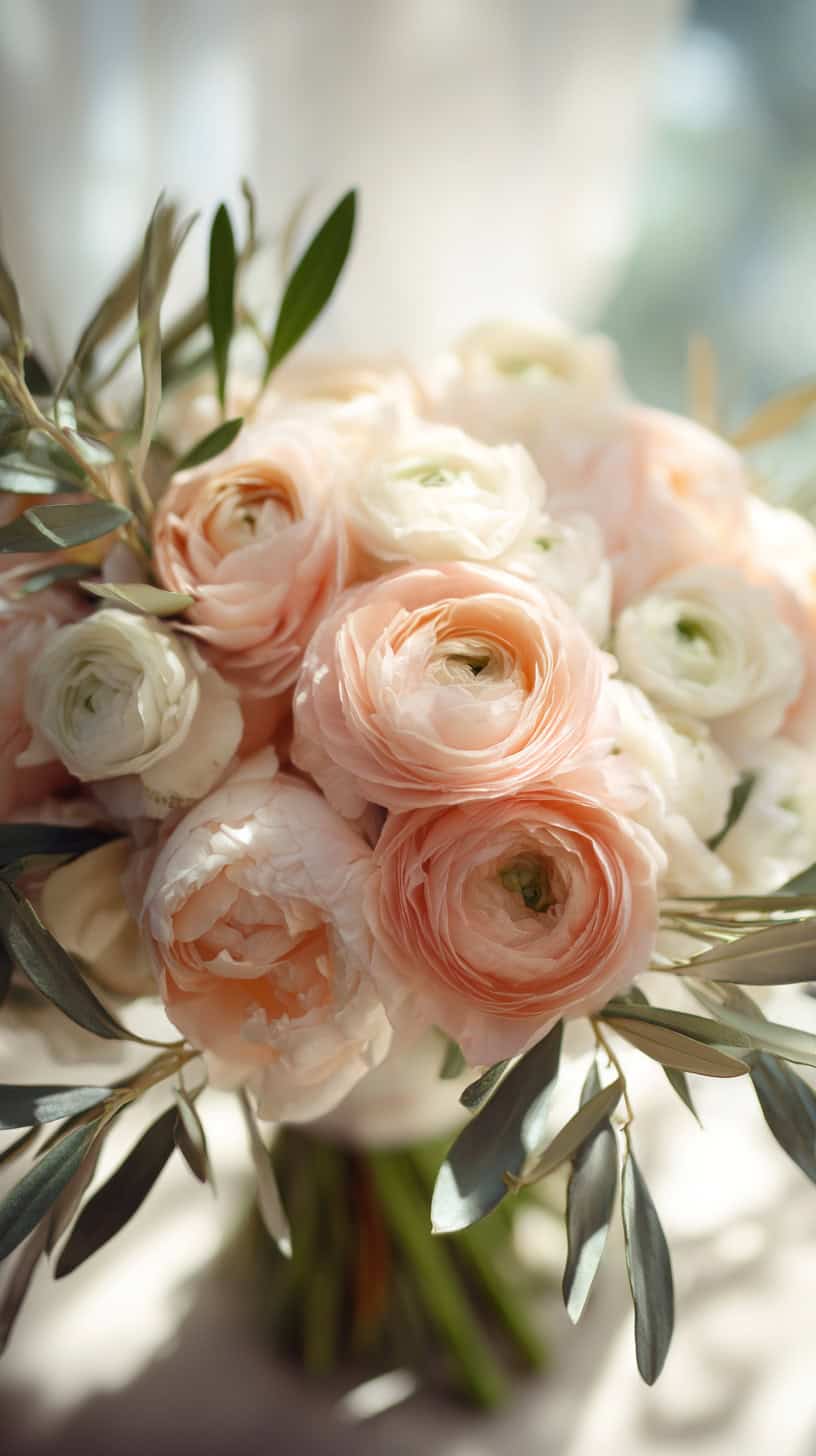 Olive with Ranunculus Blooms - Image 2