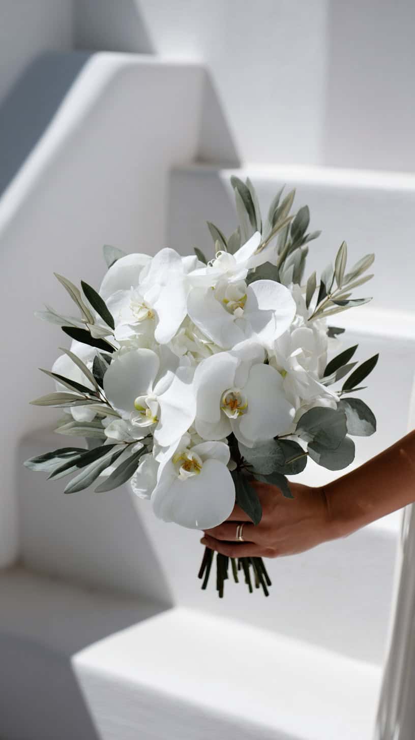 Olive with White Orchids - Image 2