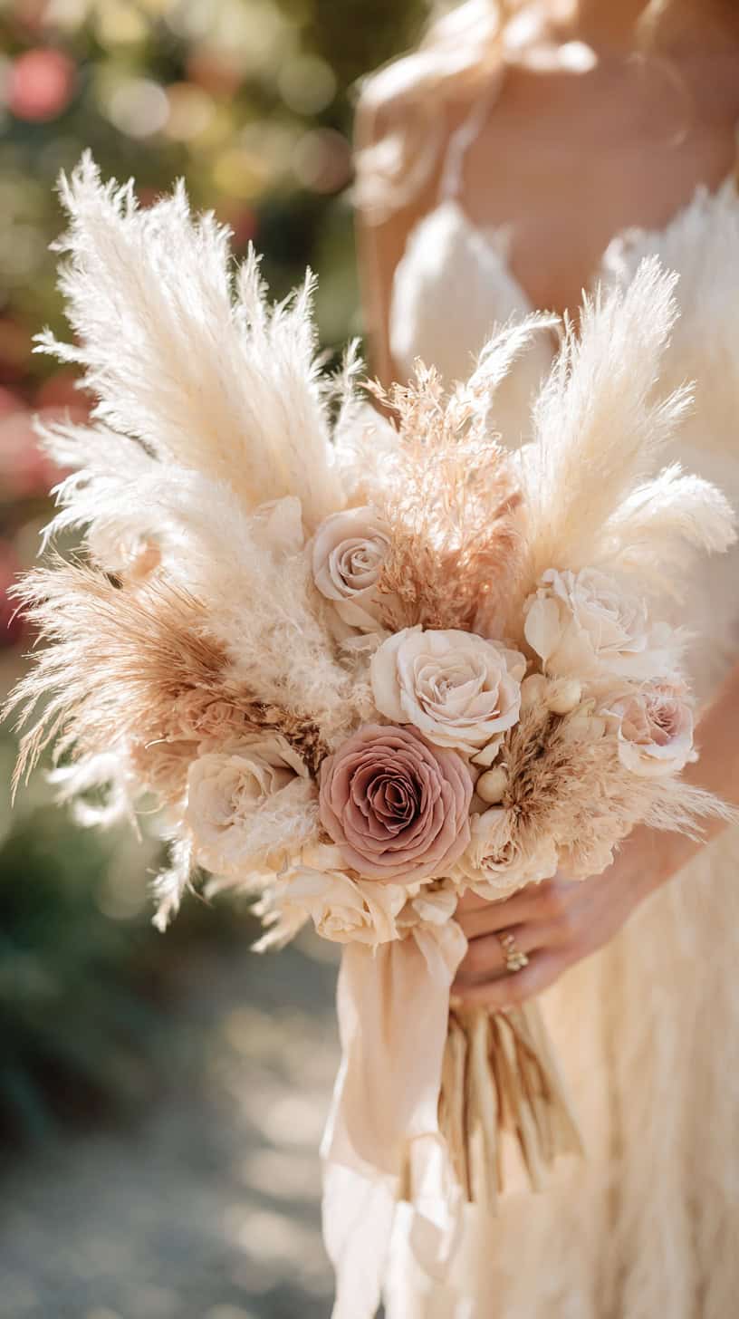 Pampas and Preserved Rose - Image 1